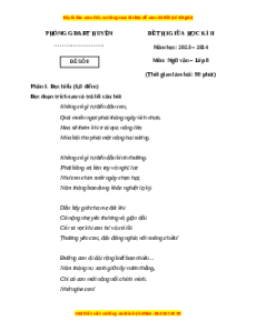 Đề thi giữa kì 2 Ngữ văn 8 Kết nối tri thức (Đề 8)