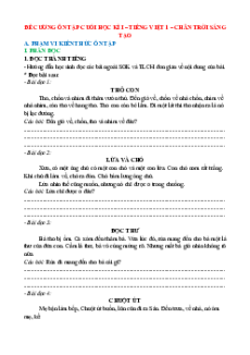 Đề cương ôn tập Cuối kì 1 Tiếng Việt lớp 1 Chân trời sáng tạo