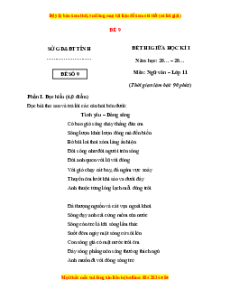 Đề thi giữa kì 1 Ngữ văn 11 Cánh diều ( đề 9)