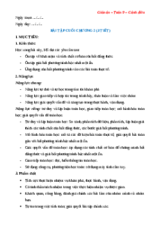 Giáo án Bài tập cuối chương 2 Toán 9 Cánh diều