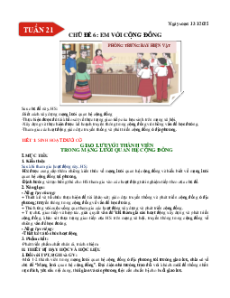 Giáo án Hoạt động trải nghiệm 9 Chủ đề 6: Em với cộng đồng