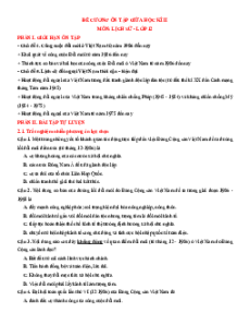 Đề cương ôn tập Giữa kì 2 Lịch sử 12 Chương trình mới (dùng chung cho 3 sách)