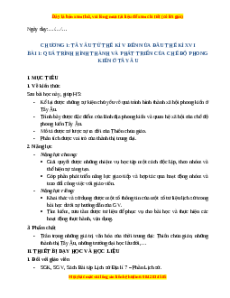 Giáo án Bài 1 Lịch sử 7 Kết nối tri thức (Phiên bản 2): Qúa trình hình thành và phát triển chế độ phong kiến Tây Âu