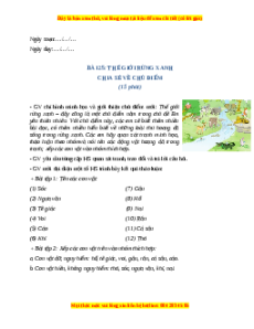 Giáo án Thế giời rừng xanh Tiếng việt 2 Cánh diều