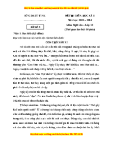 Đề thi giữa học kì 2 Ngữ Văn 10 Kết nối tri thức có đáp án (Đề 8)