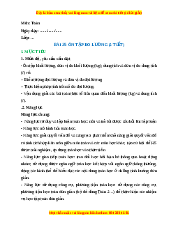 Giáo án Ôn tập đo lường Toán lớp 2 Kết nối tri thức