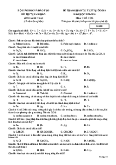 Đề thi thử tốt nghiệp Hóa học Bộ Giáo Dục và Đào Tạo năm 2024