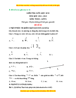 Đề thi giữa kì 2 Toán 6 Kết nối tri thức (Đề 8)