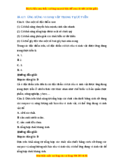 Trắc nghiệm Sinh học 10 Bài 27 Chân trời sáng tạo: Ứng dụng vi sinh vật trong thực tiến