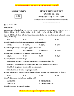 Đề thi thử Hóa Học Sở Yên Bái lần 1 năm 2021