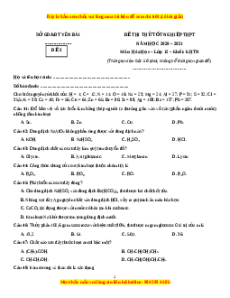 Đề thi thử Hóa Học Sở Yên Bái lần 1 năm 2021