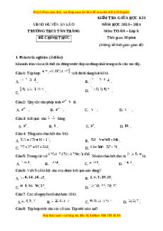 Đề thi giữa kì 1 Toán 6 Cánh diều trường THCS Tân Thắng - Hải Phòng