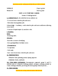 Giáo án Unit 12: My future career Tiếng Anh 9 CV 5512