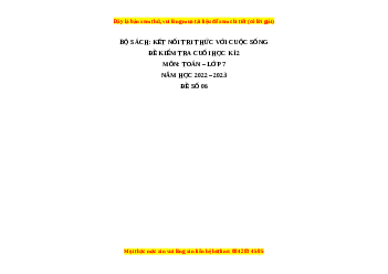 Đề thi cuối học kì 2 Toán 7 Kết nối tri thức có đáp án (Đề 6)