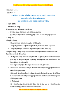 Giáo án Mẫu số liệu ghép nhóm Toán 11 Kết nối tri thức