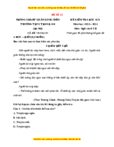 Đề thi cuối kì 1 Ngữ văn 8 Cánh diều - Đề 13