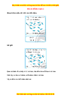 VBT Toán lớp 3 Bài 28 (Chân trời sáng tạo): Bảng chia 4