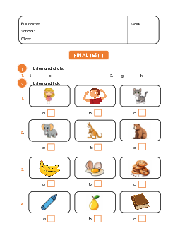 Bộ đề thi cuối kì 1 Tiếng Anh lớp 1 Family and Friends có đáp án