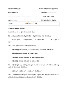 Đề thi Giữa kì 2 Toán lớp 5 Kết nối tri thức (Đề 4)