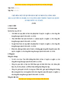 Giáo án Bài 13 KTPL 11 Kết nối tri thức: Quyền và nghĩa vụ cơ bản của công dân trong tham gia quản lí nhà nước và xã hội
