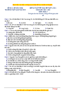 Đề thi thử Địa lí trường Hàn Thuyên - Bắc Ninh lần 1 năm 2023