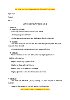Giáo án Một số bazơ quan trọng Hóa học 9