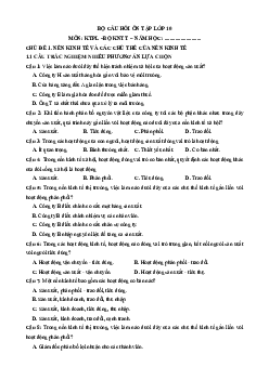 Câu hỏi ôn tập + Đề kiểm tra KTPL 10 theo chủ đề (chung cho ba sách)