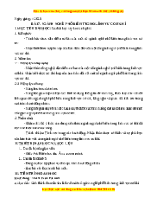 Giáo án Bài 7 Công nghệ 8 Chân trời sáng tạo: Ngành nghề phổ biến trong lĩnh vực cơ khí