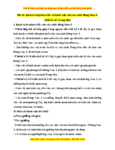 Lý thuyết Lịch sử 10 Kết nối tri thức Bài 10: Hành trình phát triển và thành tựu của văn minh Đông Nam Á (thời kì cổ - trung đại)