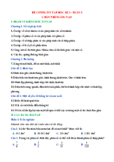 Đề cương ôn tập Cuối kì 2 Toán lớp 5 Chân trời sáng tạo