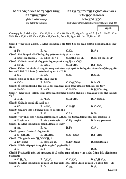 Đề thi thử tốt nghiệp Hóa học Sở GD&ĐT Hòa Bình năm 2024