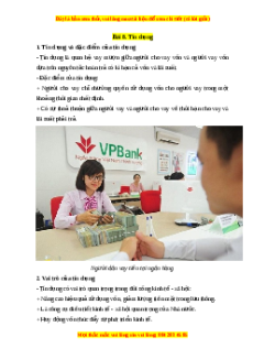 Lý thuyết Kinh tế pháp luật 10 Cánh diều Bài 8: Tín dụng