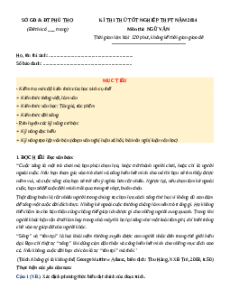 Đề thi thử tốt nghiệp Ngữ Văn Sở GD&ĐT Phú Thọ năm 2024