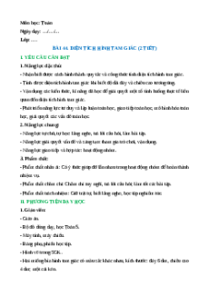 Giáo án Diện tích hình tam giác Toán lớp 5 Chân trời sáng tạo