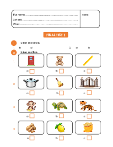 Bộ đề thi cuối kì 2 Tiếng Anh lớp 1 Global success có đáp án