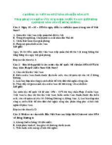 Trắc nghiệm Chương 10: Việt Nam từ những năm 1945-1975 Lịch sử 12