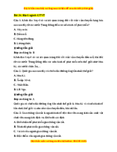 Trắc nghiệm Bài 34 Địa Lí 10 Kết nối tri thức: Địa lí ngành giao thông vận tải