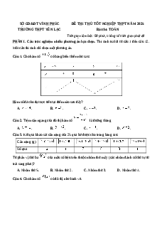 Đề thi thử tốt nghiệp THPT 2025 Toán trường THPT Yên Lạc -Vĩnh Phúc