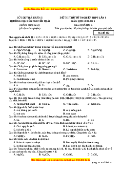 Đề thi thử Hóa Học trường Chuyên Nguyễn Trãi lần 3 năm 2021
