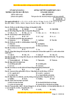 Đề thi thử Hóa Học trường Chuyên Nguyễn Trãi lần 3 năm 2021