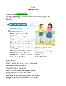 Trắc nghiệm Unit 3: My friends Tiếng Anh 6 Global success