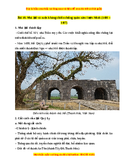 Lý thuyết Lịch sử 7 Chân trời sáng tạo Bài 18: Nhà Hồ và cuộc kháng chiến chống quân xâm lược Minh (1400-1407)