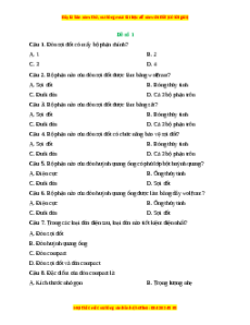 Đề thi cuối kì 2 Công nghệ 6 Cánh diều (Đề 1)