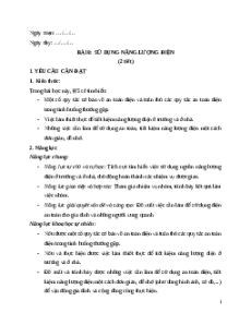 Giáo án Bài 8 Khoa học lớp 5 Kết nối tri thức: Sử dụng năng lượng điện