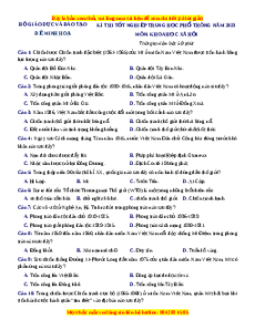 Đề minh hoạ TN THPT Quốc Gia môn Lịch sử năm 2023
