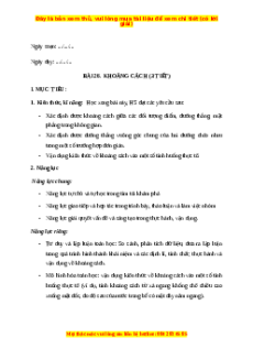Giáo án Khoảng cách Toán 11 Kết nối tri thức