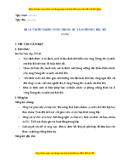 Giáo án Bài 3 Lịch sử & Địa lí lớp 4 Cánh diều: Thiên nhiên vùng Trung du và miền núi Bắc Bộ