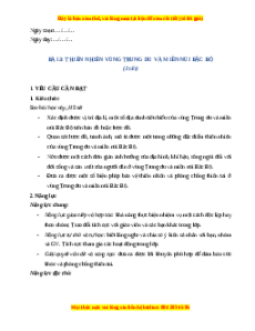 Giáo án Bài 3 Lịch sử & Địa lí lớp 4 Cánh diều: Thiên nhiên vùng Trung du và miền núi Bắc Bộ