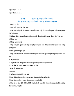 Giáo án Thực hành tiếng Việt trang 90 Ngữ Văn 9 Cánh diều