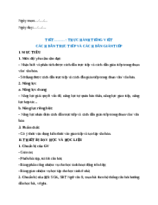 Giáo án Thực hành tiếng Việt trang 90 Ngữ Văn 9 Cánh diều
